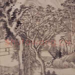 1621年 董其昌《山水册之三》国画山水写意作品图片鉴赏