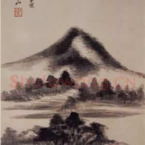 1621年 董其昌《山水册之四》国画山水写意作品图片鉴赏