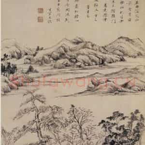 1617年 董其昌《高逸图》国画山水写意作品图片鉴赏