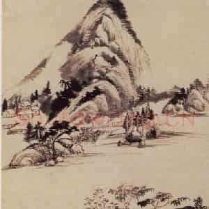 1623年 董其昌《传衣图》国画山水写意作品图片鉴赏