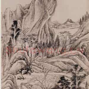 1628年 董其昌《岚容川色图》国画山水写意作品图片鉴赏