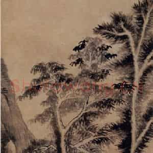 1619年 董其昌《夏木垂荫图》国画山水写意作品图片鉴赏