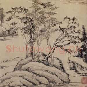 1620年 董其昌《林和靖诗意图》国画山水写意作品图片鉴赏