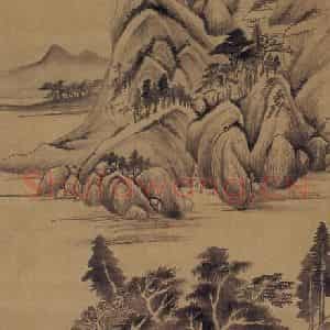 明代 董其昌《石田诗意图》国画山水写意作品图片鉴赏
