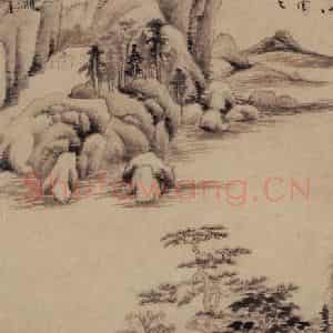 明代 董其昌《仿大痴山水》国画山水写意作品图片鉴赏