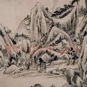 明代 董其昌《仿郭恕先山水》国画山水写意作品图片鉴赏