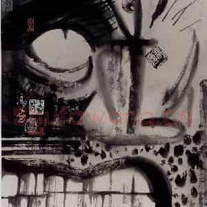 1989年 冯远《水墨戏剧脸谱》国画人物作品图片鉴赏