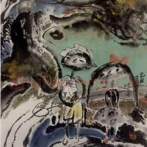 1985年 冯远《童之梦》国画人物作品图片鉴赏