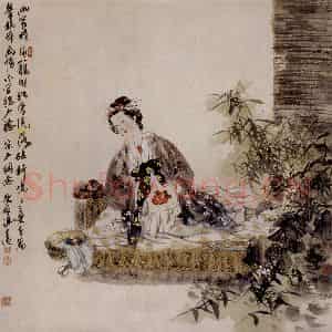 2000年 冯远《宋人词意》国画人物作品图片鉴赏