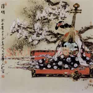 2003年 冯远《清明.古人词意》国画人物作品图片鉴赏