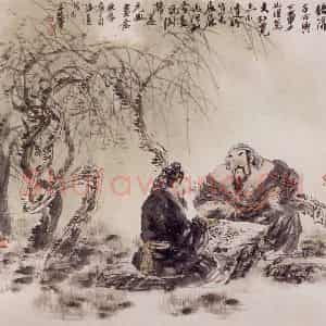 2000年 冯远《元曲画意》国画人物作品图片鉴赏
