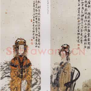 1997年 冯远《金陵十二钗》国画人物作品图片鉴赏
