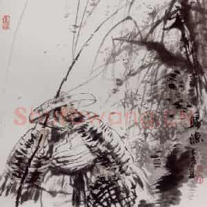 1995年 冯远《归渔》国画人物作品图片鉴赏