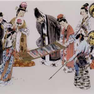 2005年 冯远《梨园品鉴图》国画人物作品图片鉴赏