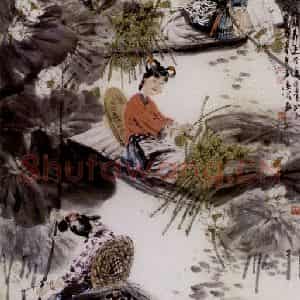 2005年 冯远《江南采莲图》国画人物作品图片鉴赏