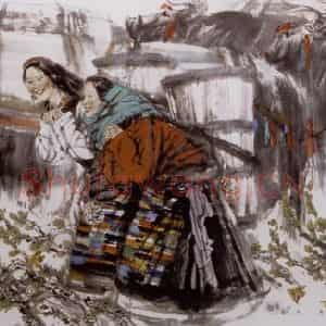 2004年 冯远《高原牧歌》国画人物作品图片鉴赏