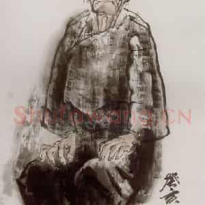 1983年 冯远《老妪》国画人物作品图片鉴赏