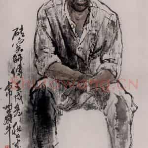 1982年 冯远《砖窑师傅》国画人物作品图片鉴赏