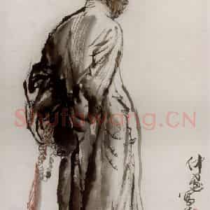 1983年 冯远《善男》国画人物作品图片鉴赏