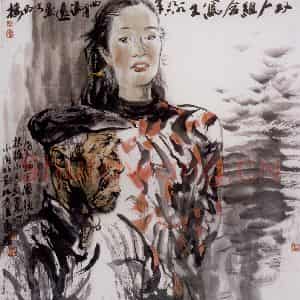 1996年 冯远《课堂组合写生》国画人物作品图片鉴赏