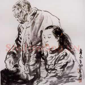 1991年 冯远《课堂组合写生》国画人物作品图片鉴赏
