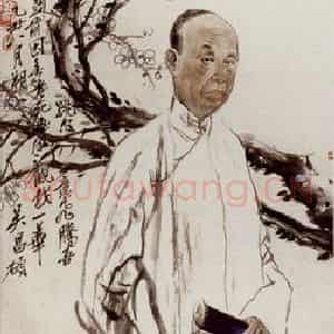 1993年 冯远《画坛四杰.吴昌硕》国画人物作品图片鉴赏