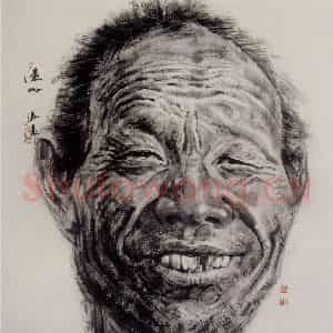 2006年 冯远《远山.拉哈屯的父老乡亲》国画人物作品图片鉴赏