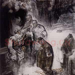 1984年 冯远《保卫黄河.北定中原日》国画人物作品图片鉴赏