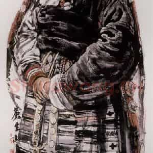 2001年 冯远《苍生.藏人组画系列》国画人物作品图片鉴赏