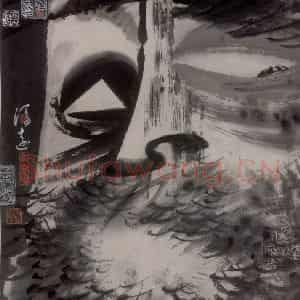 1989年 冯远《水墨戏剧脸谱》国画人物作品图片鉴赏