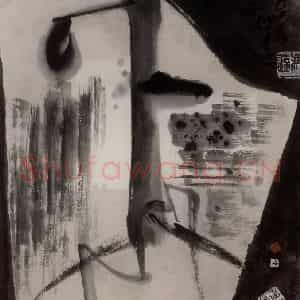 1989年 冯远《水墨戏剧脸谱》国画人物作品图片鉴赏