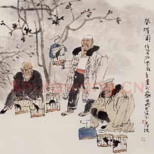 1994年 卢沉《春情图》国画人物作品图片鉴赏
