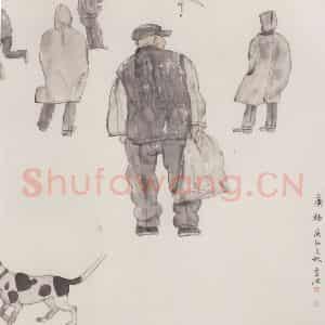2000年 卢沉《广场》国画人物作品图片鉴赏