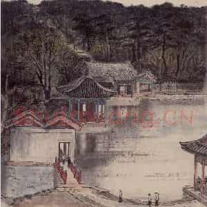 1959年 周思聪《颐和园风景》国画山水作品图片鉴赏