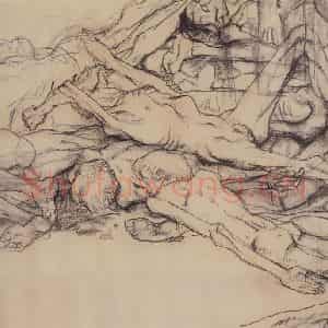 1980年 周思聪《同胞汉奸和狗》国画人物作品图片鉴赏
