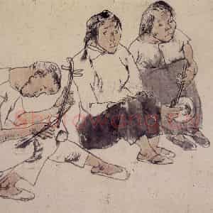 1981年 周思聪《盲人歌者》国画人物作品图片鉴赏