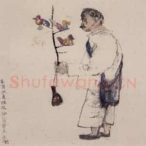1981年 周思聪《桂林街头所见》国画人物作品图片鉴赏