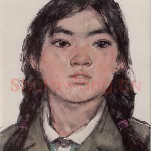 1972年 卢沉《人物写生》国画人物作品图片鉴赏
