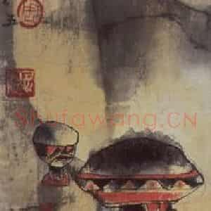1985年 周思聪《卖酒器的女人》国画人物作品图片鉴赏