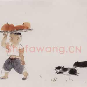 1990年 周思聪《上市》国画人物作品图片鉴赏