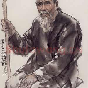1978年 卢沉《人物写生》国画人物作品图片鉴赏