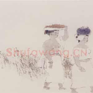 1993年 周思聪《秋爽》国画人物作品图片鉴赏