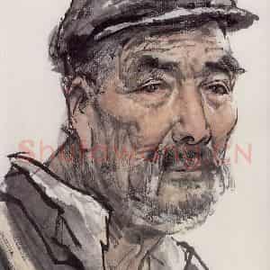 1978年 卢沉《人物写生》国画人物作品图片鉴赏
