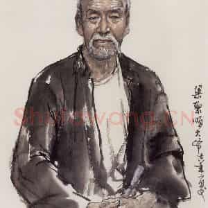 1978年 卢沉《人物写生》国画人物作品图片鉴赏