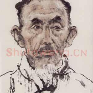 1984年 卢沉《水墨人物写生》国画人物作品图片鉴赏