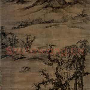 元代 唐棣《松阴聚饮图轴》国画山水作品图片鉴赏