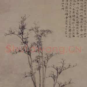 元代 倪瓒《渔庄秋霁图轴》国画山水作品图片鉴赏