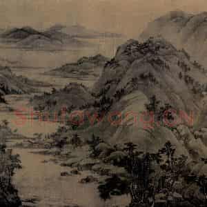 五代南唐 董源《龙宿郊眠图轴》国画山水作品图片鉴赏