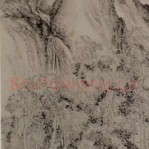 明代 宋珏《山树对雨图轴》国画山水作品图片鉴赏