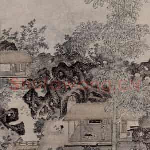 明代 卞文瑜《梧桐图轴》国画山水作品图片鉴赏